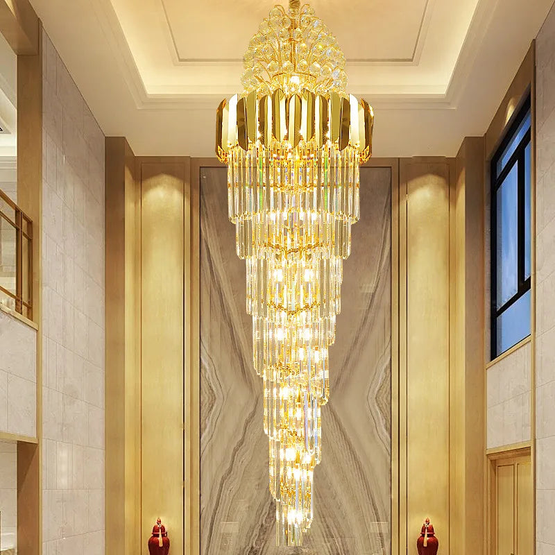 Crystal Stair Chandeliers - Elegant Indoor Lighting For Living Rooms Staircases And Loft Spaces