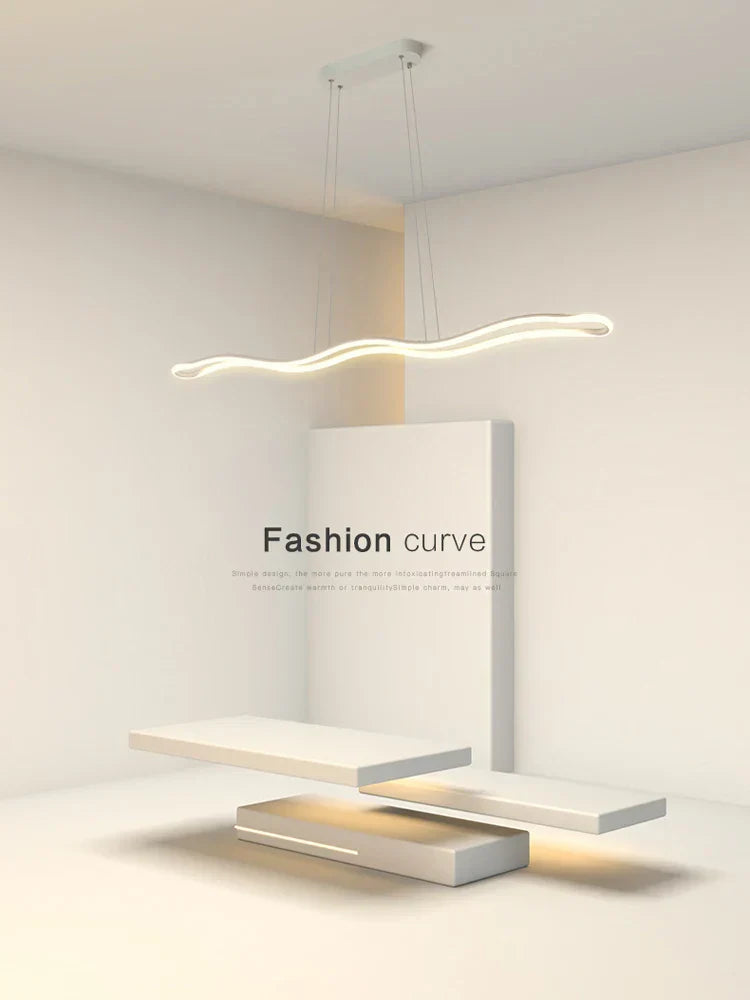 Sleek Modern Restaurant Chandelier - Nordic Wave Design For Dining Rooms Bars And Offices Pendant