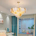 Modern Led Ginkgo Leaves Ceiling Chandelier - Elegant French Glass Lustre Decor Light Pendant Lights