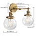 Phansthy Vintage 2 Light Wall Sconce - Industrial With Dual 5.9 Inches Globe Glass Lampshades Wall