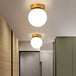 Modern Round Glass Ball Ceiling Lamp - Aisle And Corridor Surface Mounted Decor Lights With Milky