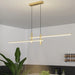 Sleek Black And Gold Led Chandelier - Minimalist Lighting For Kitchen Dining Room Decor Pendant