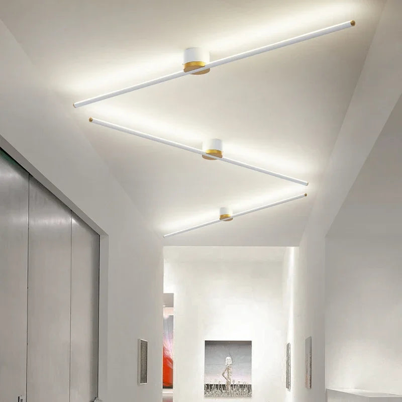 Modern Led Simple Long Strip Ceiling Light - Indoor Lighting Fixture For Bedroom Hall Balcony Aisle