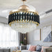 Luxury Crystal Ceiling Fan Chandelier With 110/120Cm Blades For Living Room Restaurant Decor Nordic