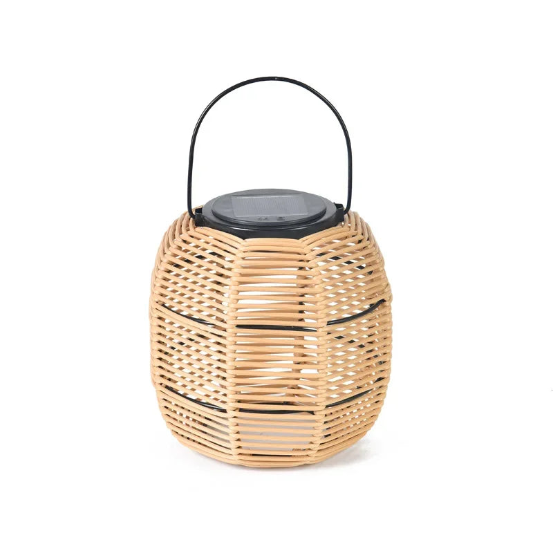 Imitation Rattan Solar Landscape Lamp - Waterproof Yard Lantern For Outdoor Decor Floor Lamp