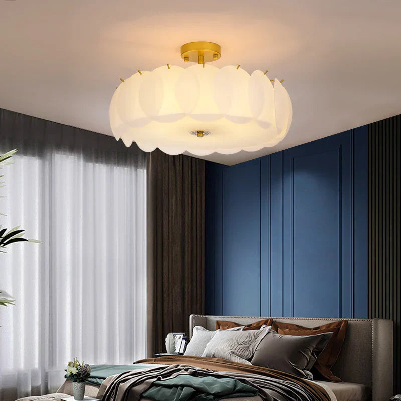 Modern Light Luxury Round Glass Ceiling Chandelier - Ideal For Living Room Decoration Bedroom Study