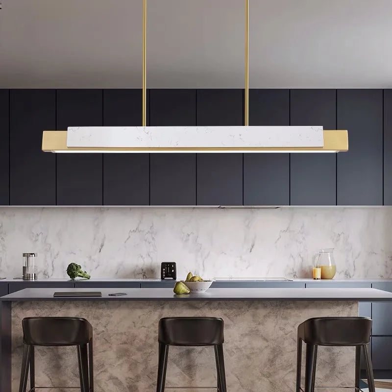 Luxury Marble Chandelier - Modern Led Pendant Lamp For Indoor Lighting And Minimalist Elegance