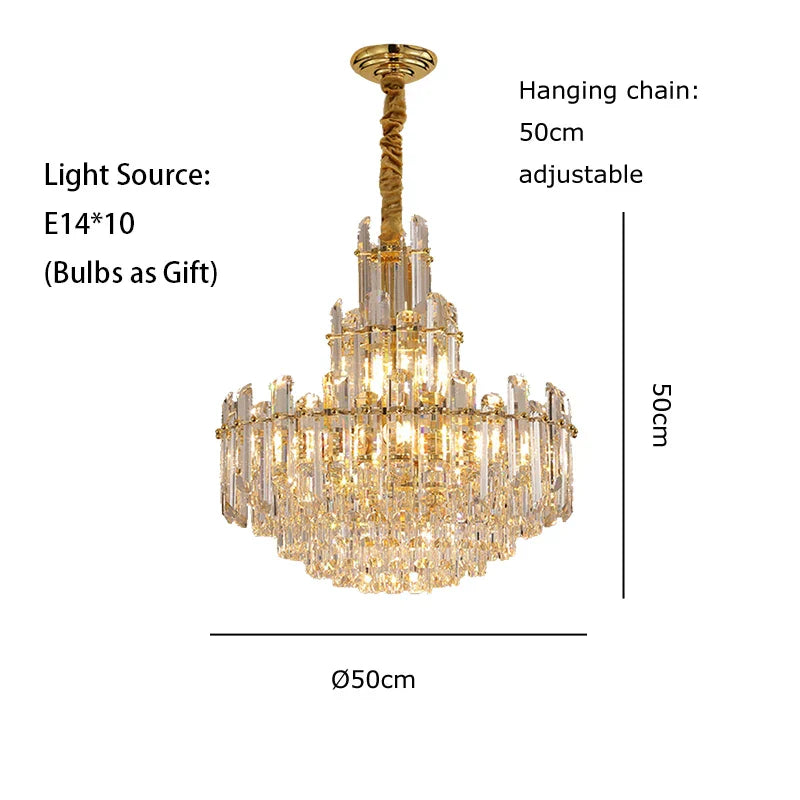 Luxury Gold Led Crystal Pendant Lights - Artistic Ceiling Decor For Maison - Inspired Living Spaces