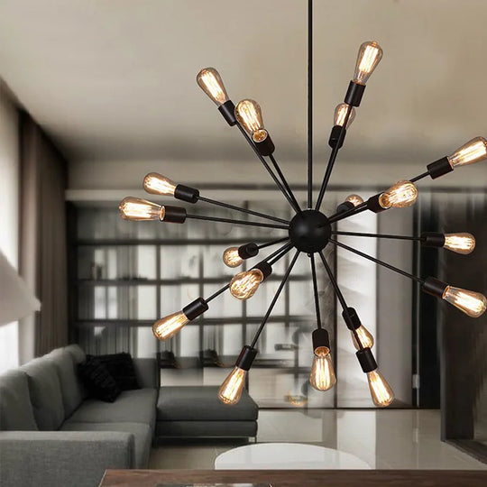 Anna’s Vintage Industrial Loft Chandelier - Led Retro Iron Fixture For Kitchen And Living Room