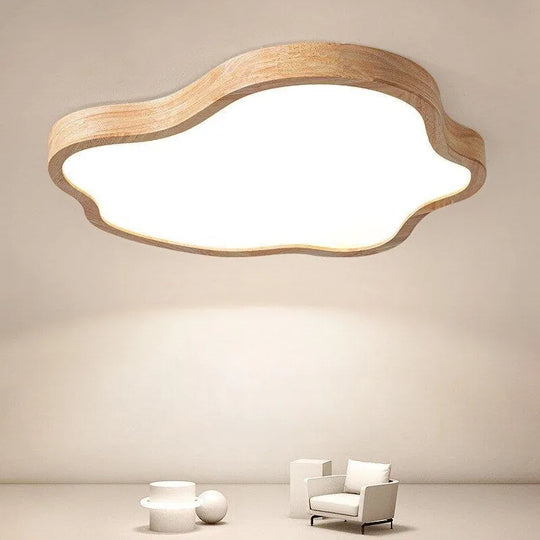 Nordic Led Wooden Ceiling Light - Modern Log Cloud Lamps Ideal For Bedroom Decor Living Room Hall