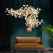 New Gold Chandelier White Ceramic Leaf Lamp Indoor Home Living Room Decorative French Luxury