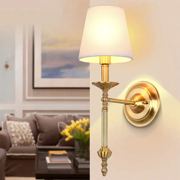 Nordic Copper Vintage Wall Lamps - American Style Led Sconce For Home Living Room Lighting And