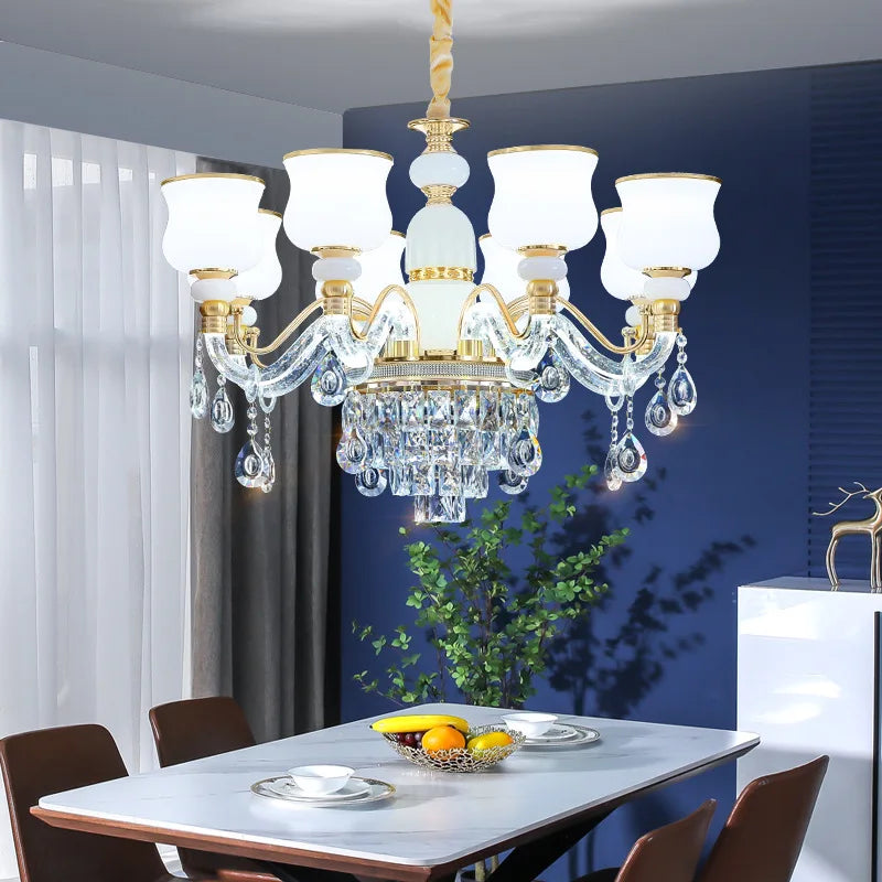 Elegant European Style Crystal Chandelier - Luxury Main Light For Living Rooms Dining And Villa