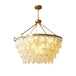 Elegant Round Water Drop Golden Chandelier - A Postmodern Light Luxury Fixture For Living Rooms