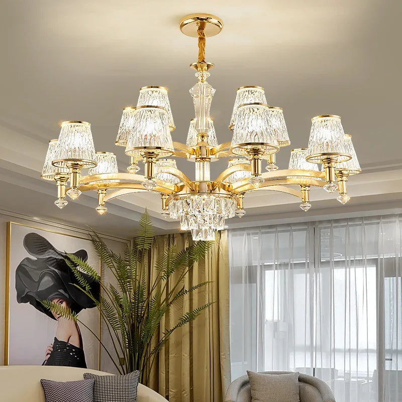 Elegant European Style Crystal Chandelier - A Modern Light Luxury Fixture For Living Rooms Bedrooms