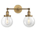 Phansthy Vintage 2 Light Wall Sconce - Industrial With Dual 5.9 Inches Globe Glass Lampshades Wall