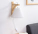 Nordic Pleated Solid Wood Wall Lamp With Plug - Simple And Stylish Lighting For Bedroom Bedside