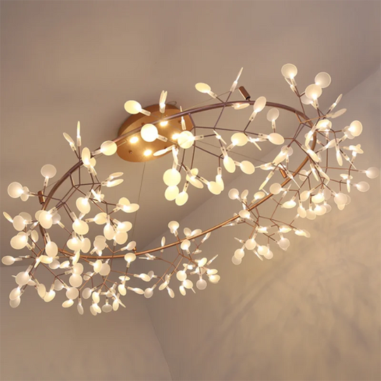 Modern Nordic Led Chandelier Lights - Elegant Firefly Pendant Lighting In Rose Gold/Gold Finish