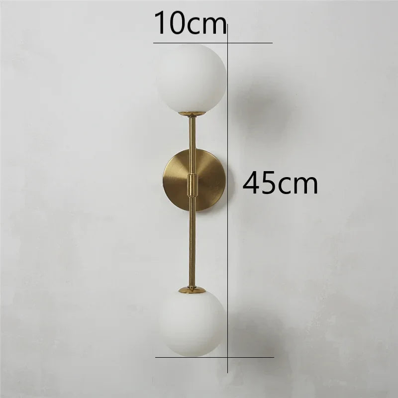 Post - Modern Wall Lamps - Led Golden Glass Light With G9 Bulb For Nordic Creative Bedroom Living