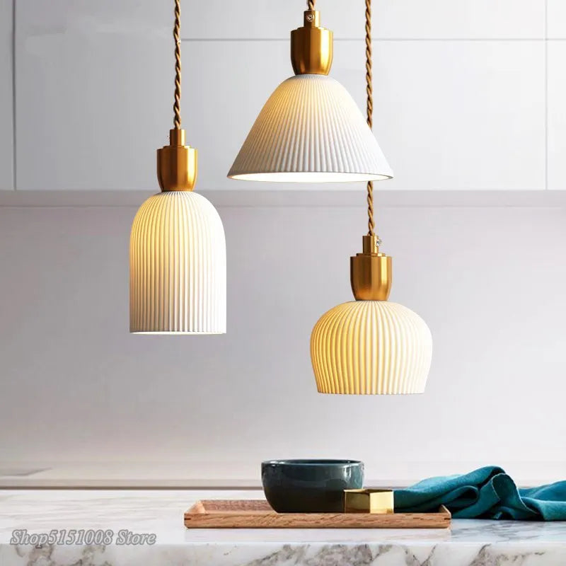 Nordic Ceramic Led Pendant Lamp - Modern Lighting Fixture For Living Rooms Dining Bedrooms And Home