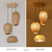 Set Of 3 Modern Hand - Knitted Bamboo Rattan Pendant Lights - Weaving Elegance For Your Home