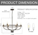 Retro Led Ceiling Chandelier With Iron Ring - Illuminate Your Living And Dining Spaces Industrial