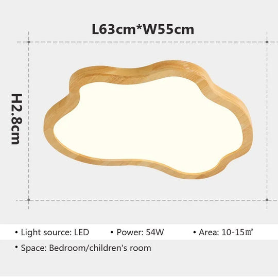 Nordic Led Wooden Ceiling Light - Modern Log Cloud Lamps Ideal For Bedroom Decor Living Room Hall