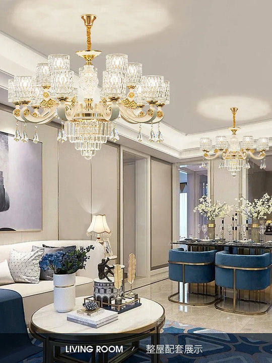 Elegant European Style Crystal Chandelier - A Light Luxury Atmosphere Fixture For Living Rooms