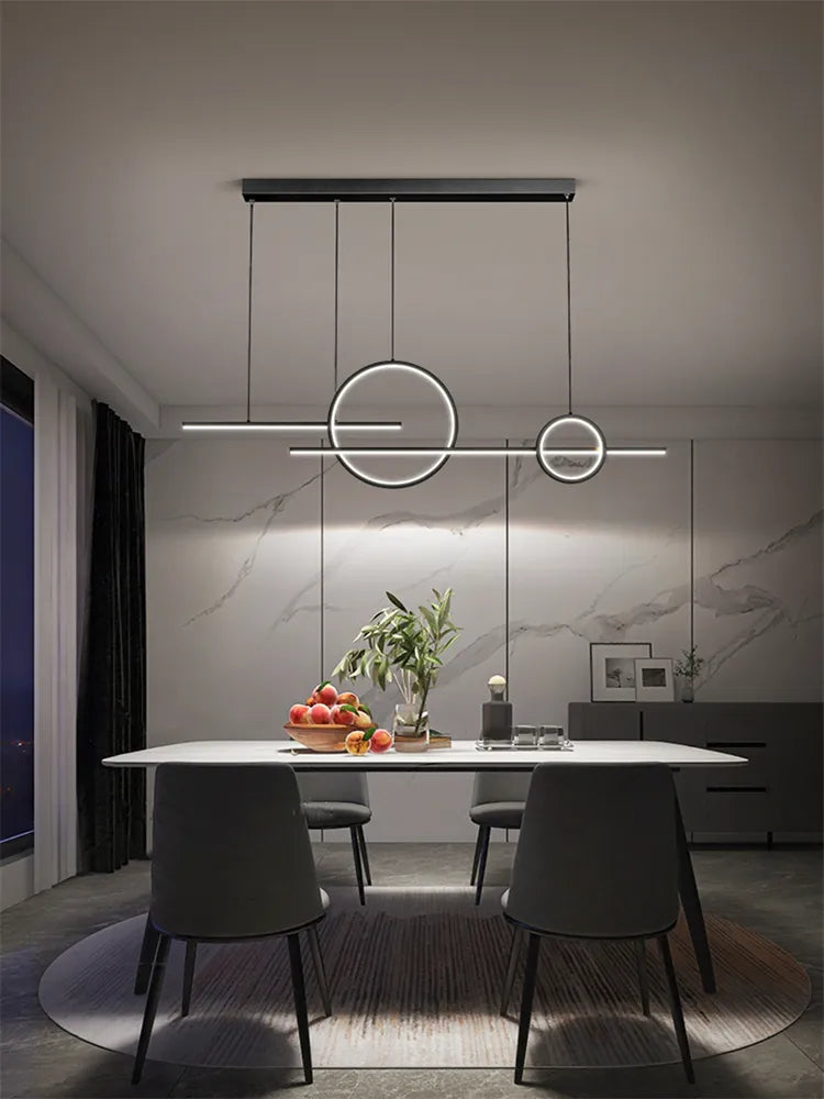 Contemporary Led Restaurant Chandelier - Minimalist Elegance For Living And Dining Spaces With