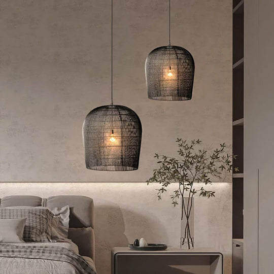 Japanese Wabi - Sabi Wind Handmade Rattan Led Pendant Lights - Illuminate Your Dining Room Bar