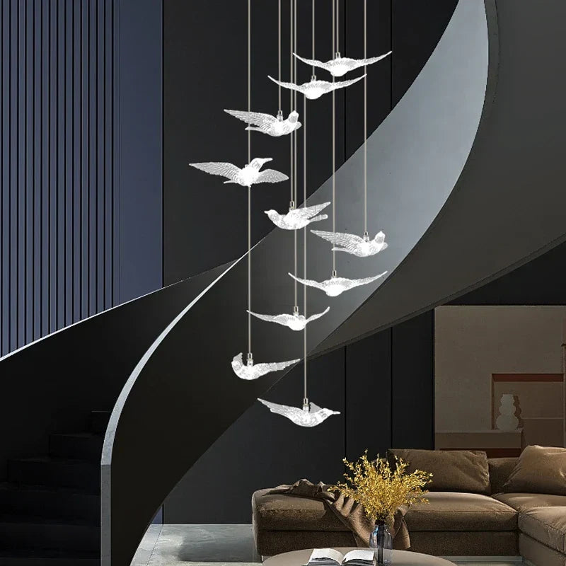 Contemporary Led Bird - Shaped Pendant Lamp - Stylish Illumination For Your Living Space Lights