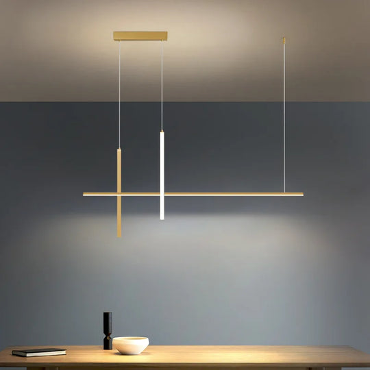 Sleek Dimmable Led Chandelier - Contemporary Lighting For Dining Tables Kitchen And Bar Areas