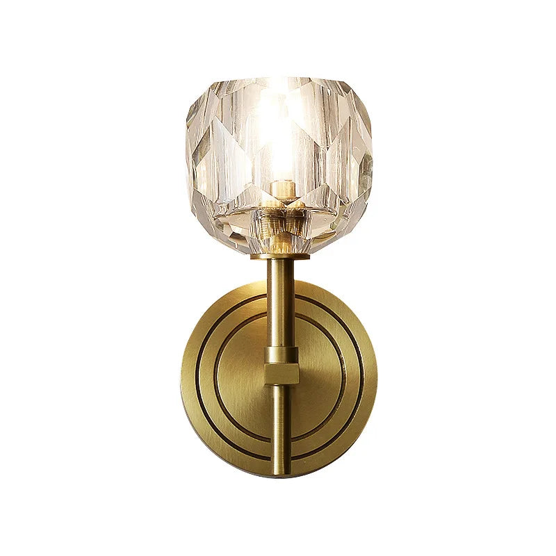 Olivia - All Copper Wall Lamp Crystal Bedside Living Room Postmodern Minimalist Bathroom Bedroom