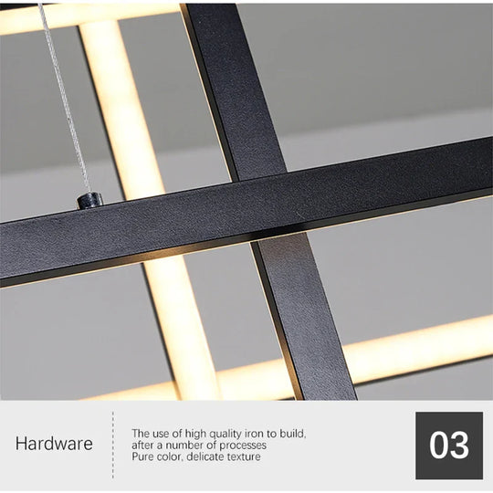 Sleek Led Rectangular Chandelier Light - Perfect For Kitchen Dining Living Room And Bedroom Decor