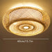 40Cm Bamboo Wicker Rattan Ceiling Light Fixture - Asian Art Flush Mount Pendant Lamp Ceiling Light