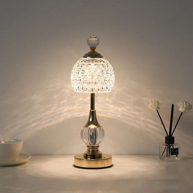 New Metal Crystal Acrylic Table Lamp - Retro Nordic Bedroom Bedside Decorative Night Light