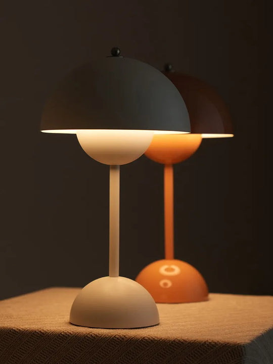 Nordic Retro Mushroom Table Lamp - Touch Control Led Desk With Usb Plug