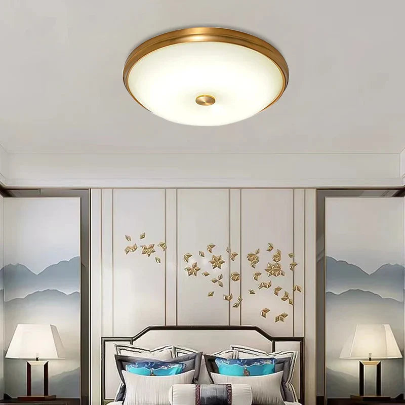 Contemporary Round Glass Shade Ceiling Lights - Led Lighting For Living Rooms Bedrooms Restaurants