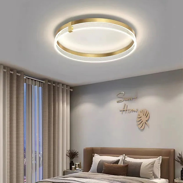 Modern Minimalist Led Bedroom Ceiling Lamp - Round Lights With Remote Control For Home Indoor