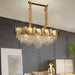 Led Tassels Crystal Chandelier - Modern Stainless Steel Gold Long/Round Pendant Light Chandelier