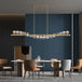 Elegant Rectangle Copper Chandelier - A Luxurious Crystal Light Fixture For Kitchen Islands Hotel