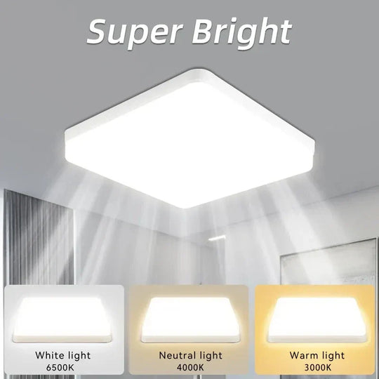 Modern Led Panel Light For Indoor Spaces - Versatile Round & Square Ceiling Lamp Fixture Ceiling