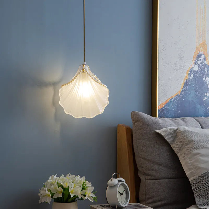 Elegant French Pastoral Pearl Shell Chandelier - A Modern Minimalist Fixture For Master Bedrooms