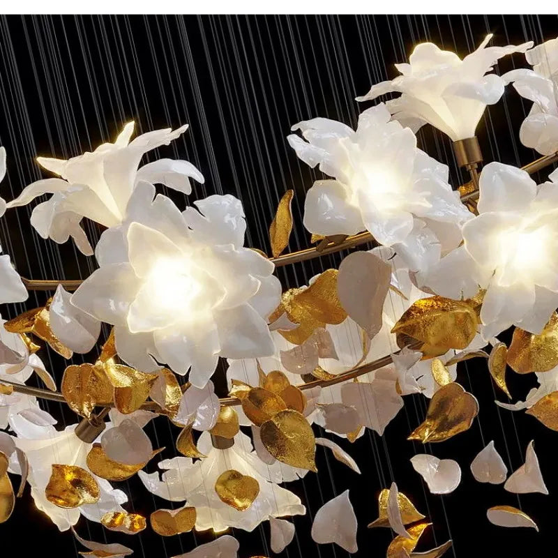 Ruibopad Loft Crystal Ceiling Chandelier - Luxury Hanging Light For Staircases Living Rooms And