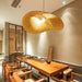 Chinese Handmade Bamboo Pendant Lights - Wicker Rattan Wave Shade Lamps For Restaurant Aisle Tea