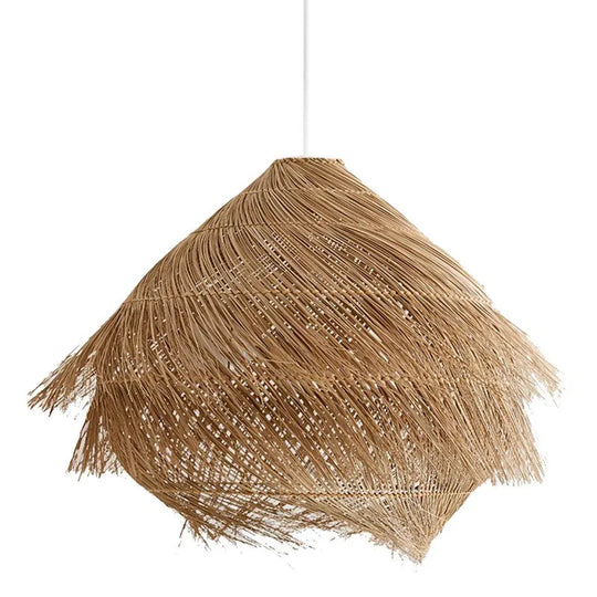 Japanese Wasabi - Inspired Led Pendant Lights - Rattan Chandelier Lamp Fixtures For Nordic Dining