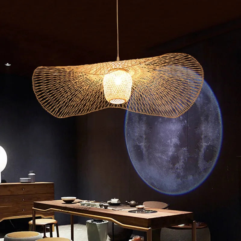 Bamboo Pendant Lights - Creative Tatami - Inspired Lamps For Dining Rooms Restaurants And E27