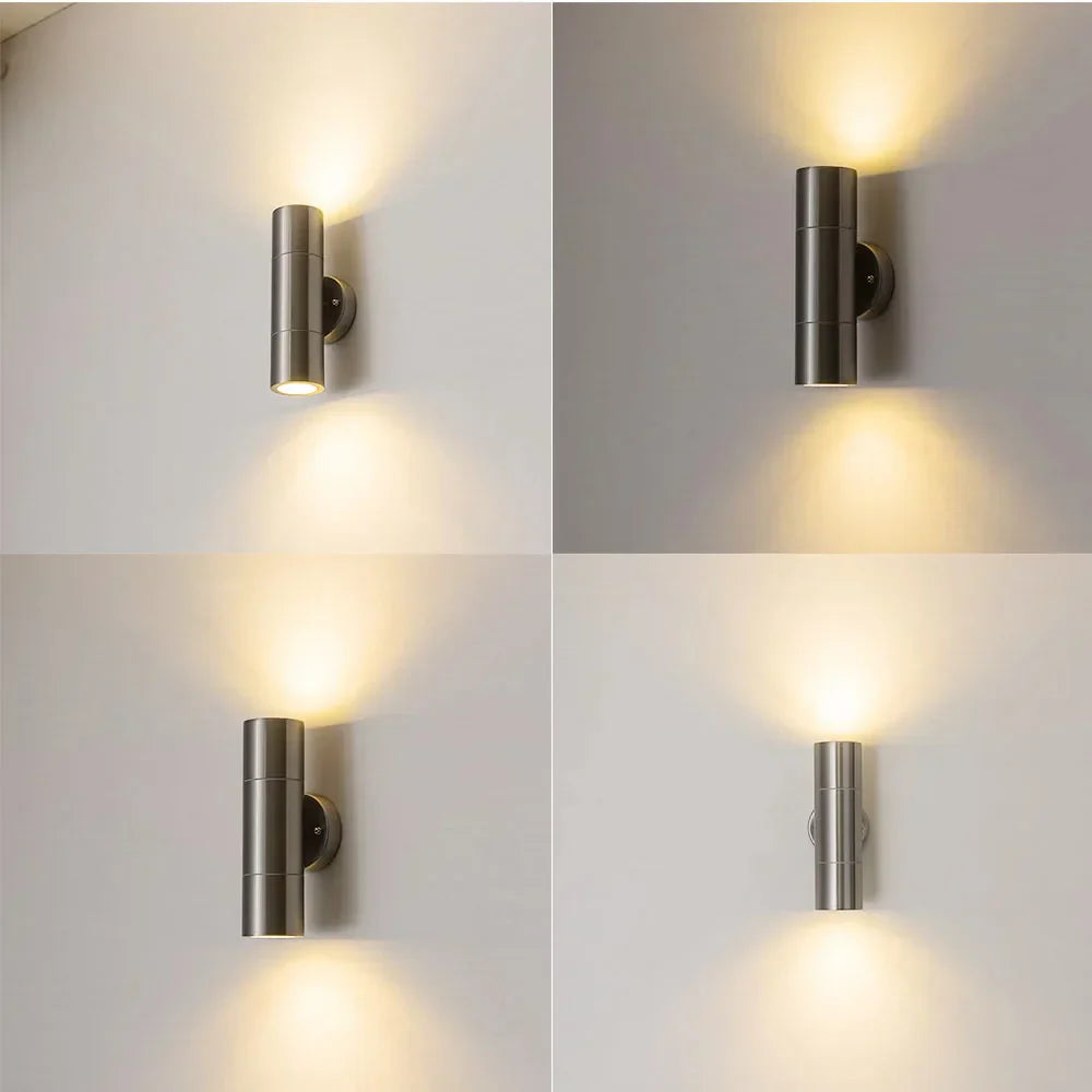 Stainless Steel Shiny Led Wall Lamp - Elegant Outdoor Lighting For Bedrooms Gardens And Porches