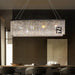 Contemporary Crystal Led Chandelier - Luxury Rectangular K9 Pendant Lamp With Personality For