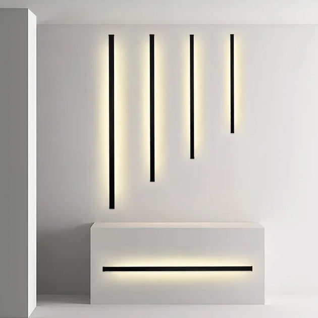 Modern Black Led Wall Lamp - Perfect For Dining Room Living Decoration Long Strip Lights Staircase